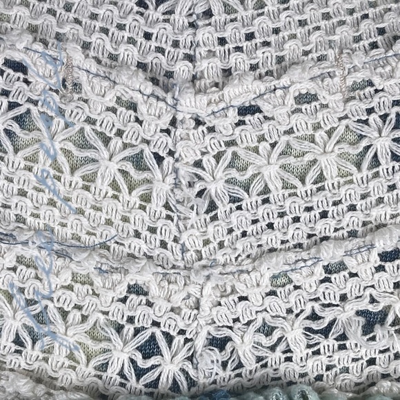 Free People Bohemian Crochet Oversized Tie Dye Full Zip Sweatshirt Bomber Jacket - Picture 11 of 16